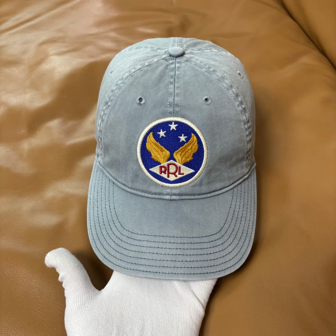 RRL 더블알엘 랄프로렌 폴로 윙로고 6패널 볼캡 모자 미드나잇 블루 상품이미지2