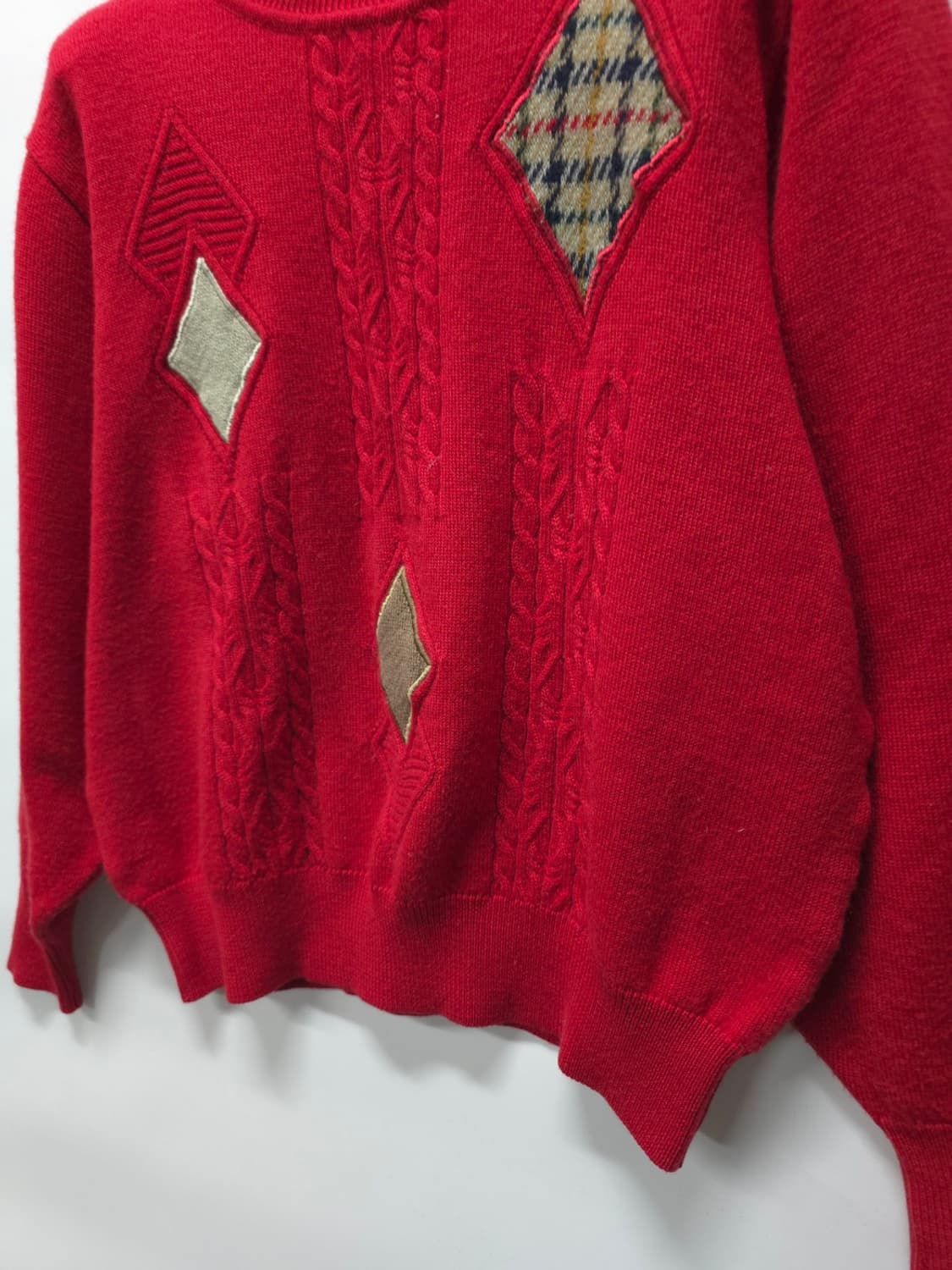 닥스런던 빈티지 울 100% 꽈배기 포인트 니트 (55~66) 상품이미지4