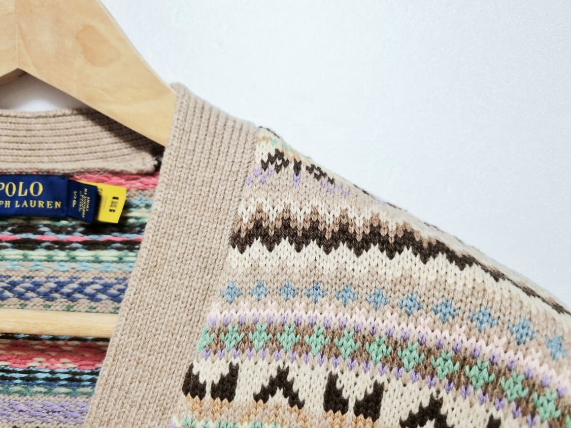 여성 정가60만 폴로 2023 캐시미어 울 페어아일 가디건 니트 스웨터 상품이미지2