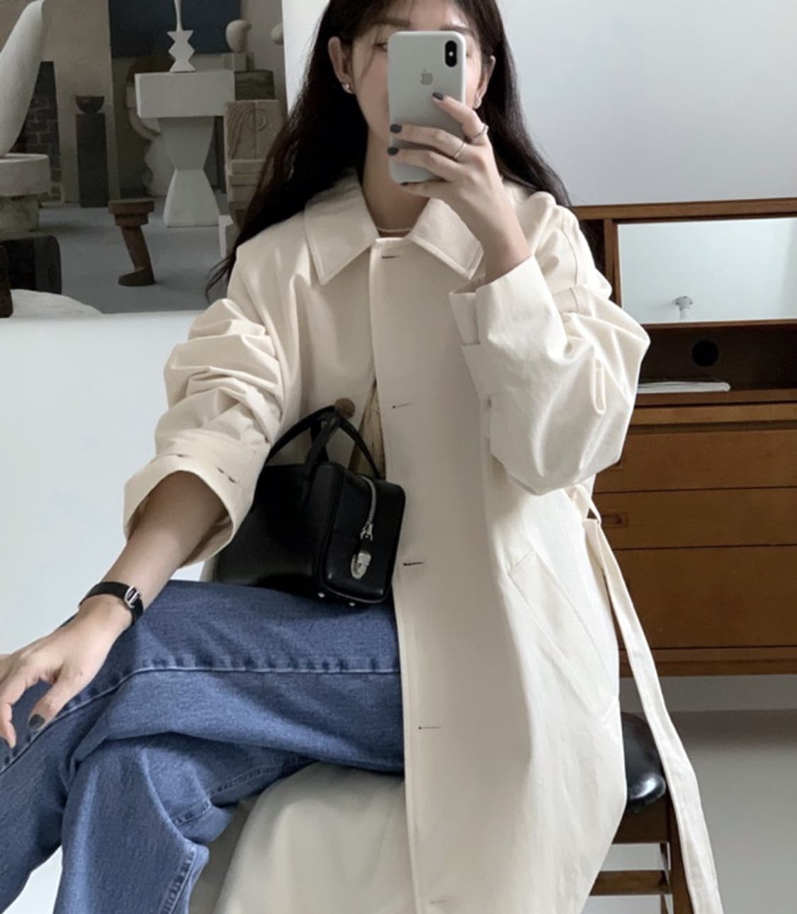 로렌하이(LAURENHI) 런던 트렌치코트 프리사이즈 새상품 상품이미지3