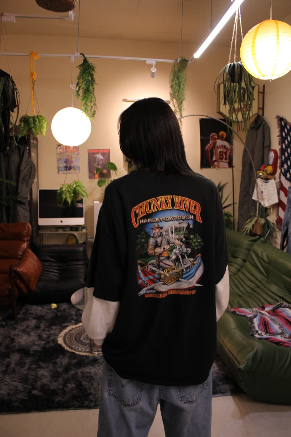 00s Harley-Davidson flame T-shirt 상품이미지2