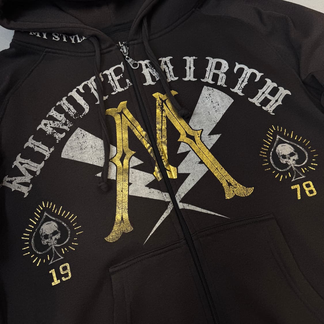 MINUTE MIRTH 스컬 해골 락 펑크 후드집업 상품이미지4