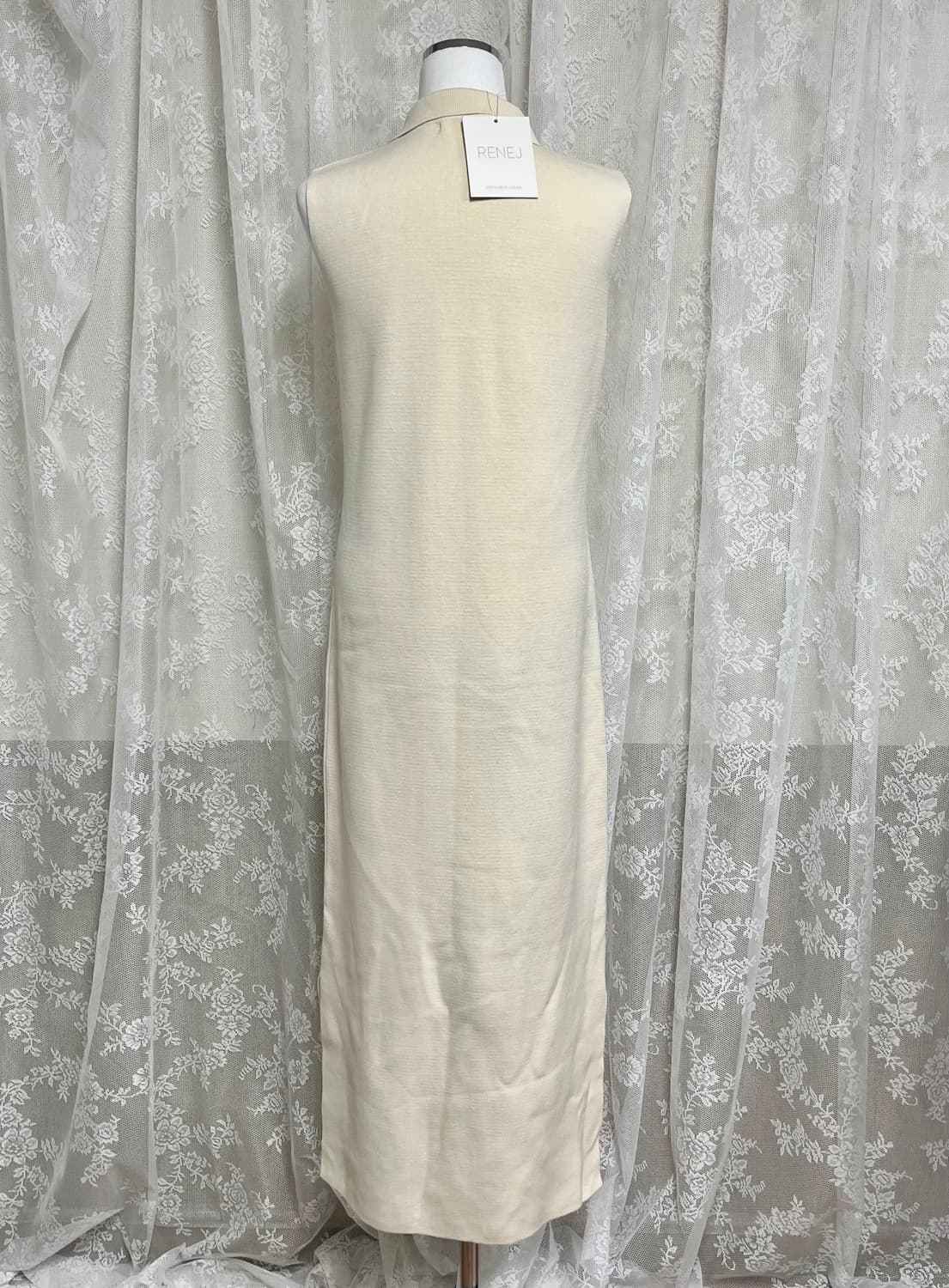 F) 새상품 르네제이 칼라 레이온 원피스 크림 상품이미지3