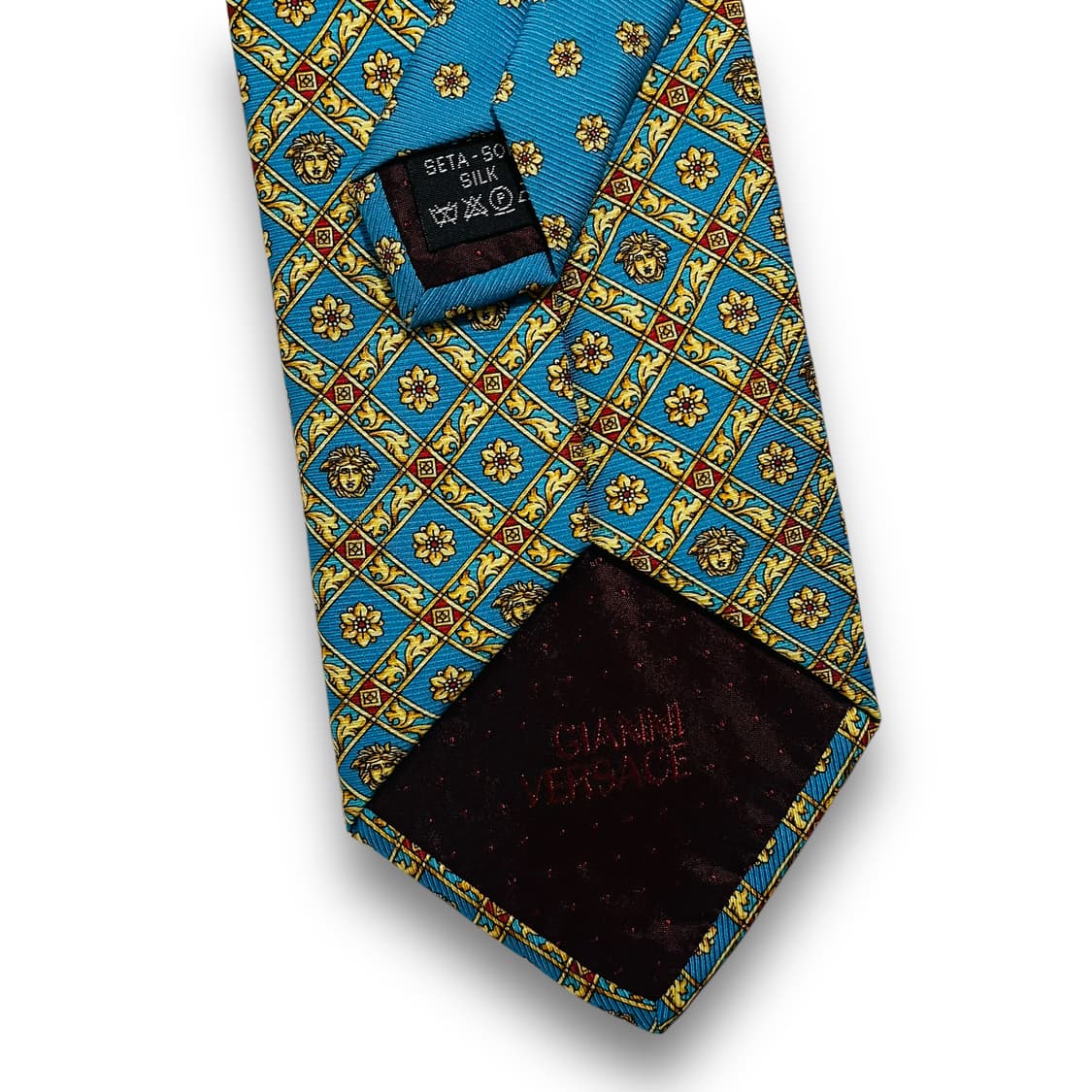 지아니 베르사체 90s 골드 메두사 로고 실크 넥타이 상품이미지7