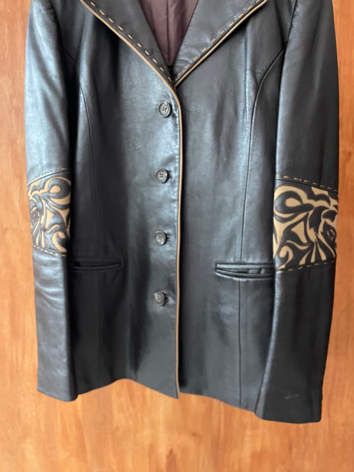 Black escada single eather jacket  상품이미지5