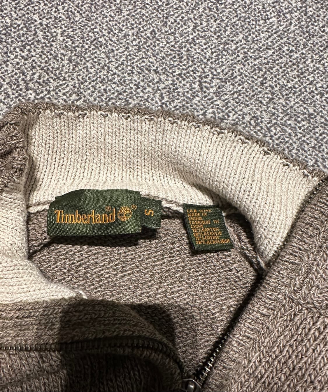 팀버랜드 헤리티지 로고 브라운 니트집업 s 상품이미지3