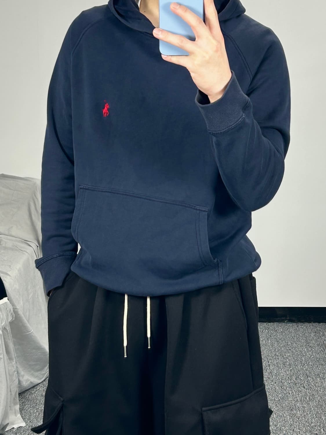 폴로 랄프로렌 레드포니 네이비 후드티 L  상품이미지2