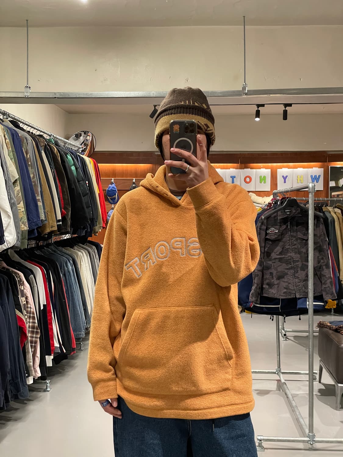 빈티지 플리스 후드티셔츠 상품이미지1