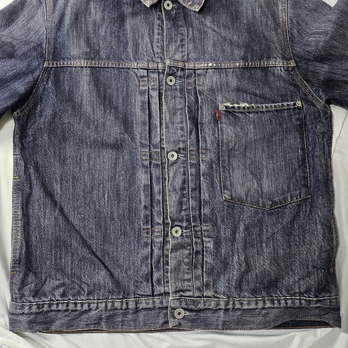 90‘s Levi’s 리바이스 원포켓 레드탭 페이드 워싱 자켓 L025 상품이미지2