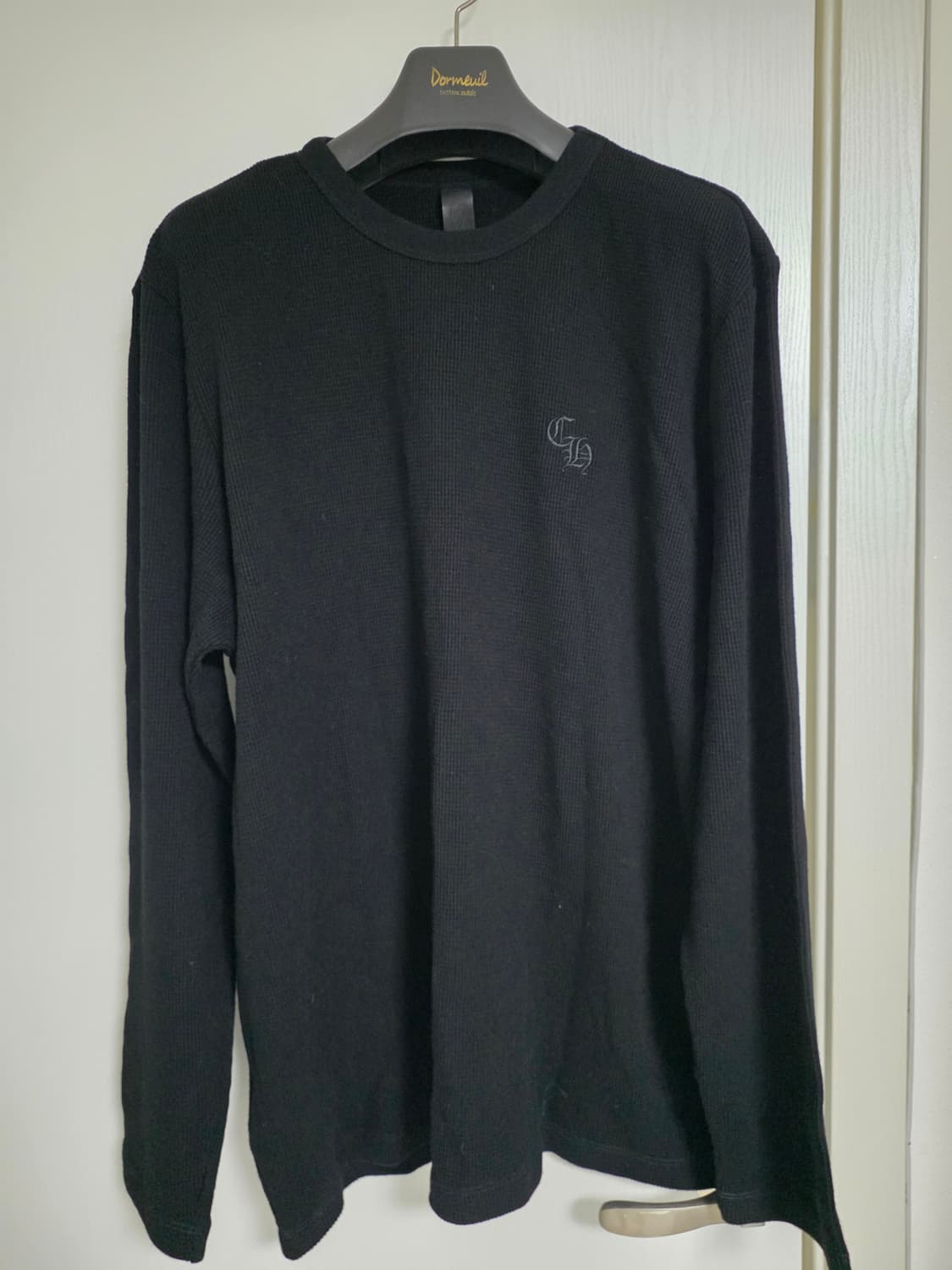 크롬하츠 CH자수 울100  와플 롱슬리브 블랙 2xl 새상품 상품이미지1