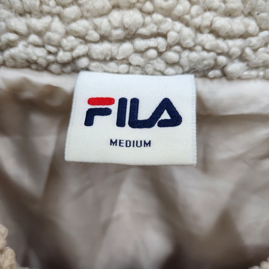 휠라 뽀글이 후리스 오버핏 집업 XL 상품이미지4