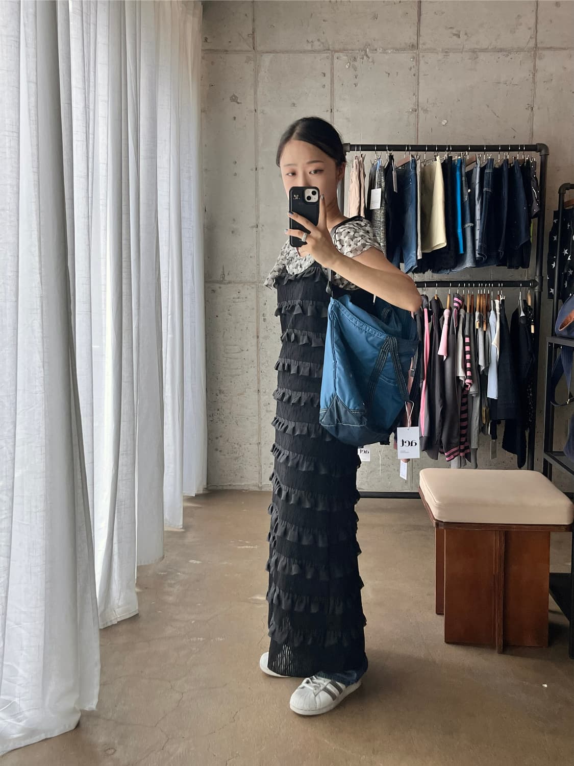포터 스티치 쇼퍼백 블루 상품이미지2