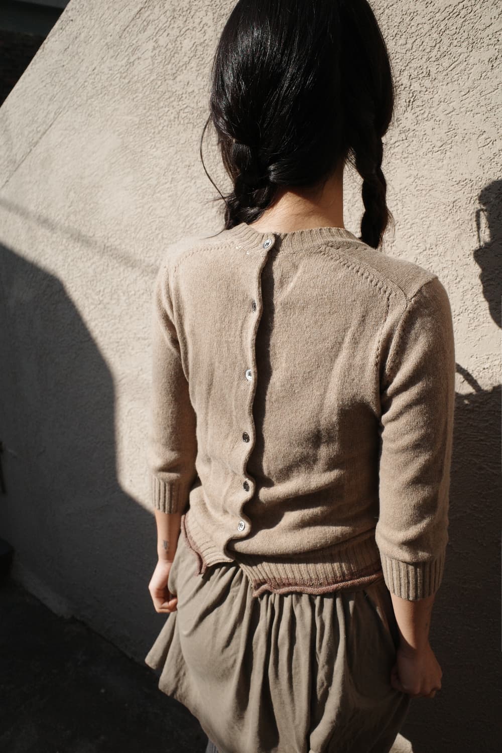 Hand bag crocheted back button knit top 상품이미지2