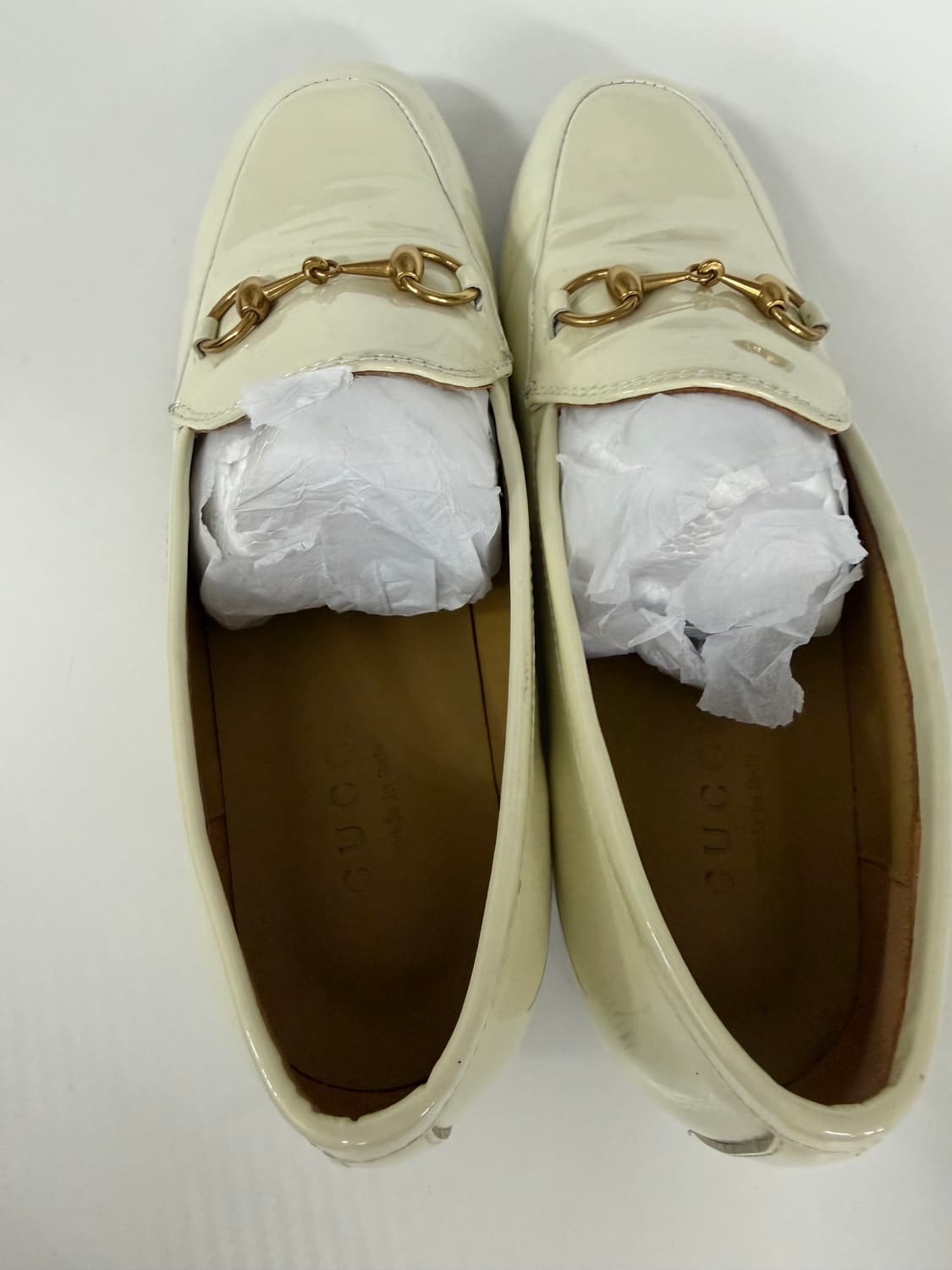 정품) 구찌 홀스빗 여성 에나멜 금장 로퍼 37 상품이미지7