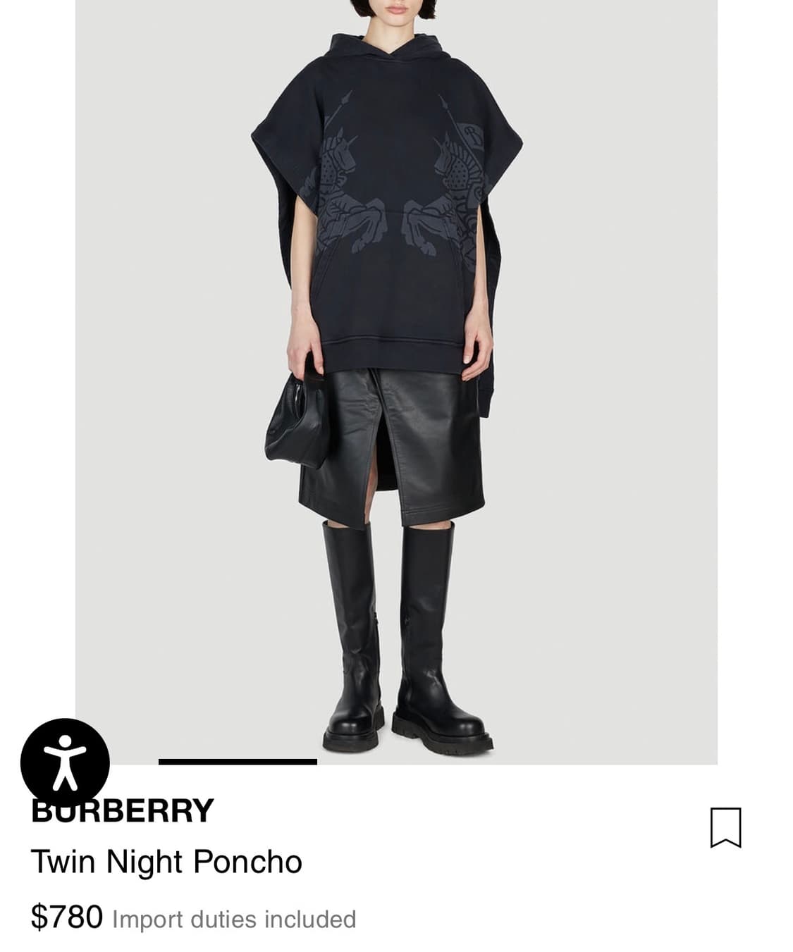 버버리 EKD  코튼 후드 판쵸 블랙(Free) 상품이미지1