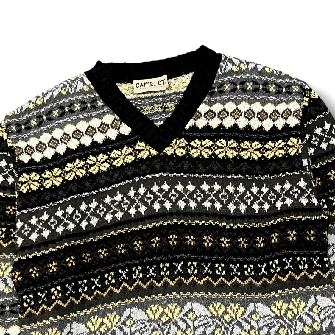  CAMELOT 브이넥 패턴 니트 y14066 상품이미지4
