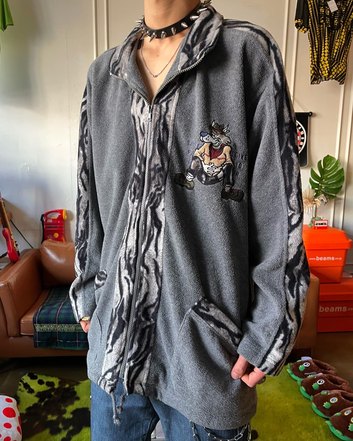 1990s E1A1 Japan Cartoon Fleece Track JK 상품이미지2