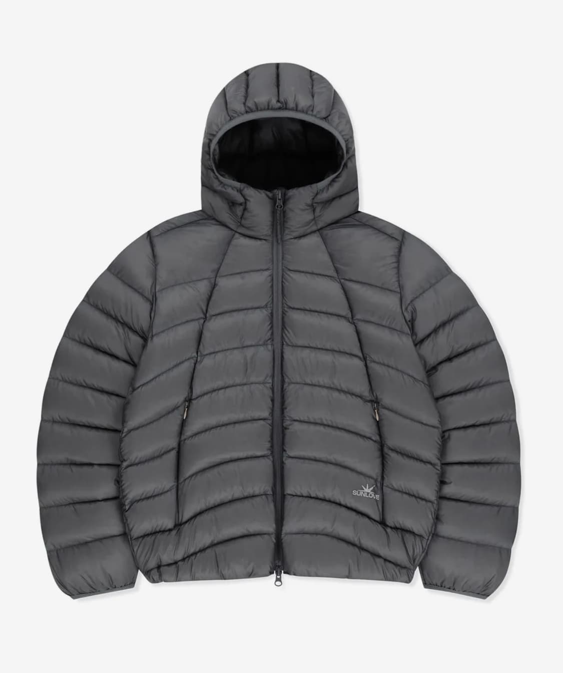 썬러브 Hooded Fly Light Down Jacket Grey 상품이미지1