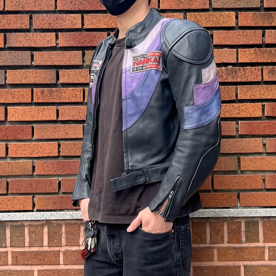 90s 빈티지 올드 가죽 레이싱 자켓 (95) 상품이미지7