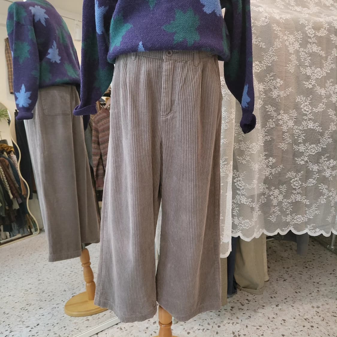 Samansamos2 그레이쉬라벤더 코듀로이 팬츠 상품이미지7