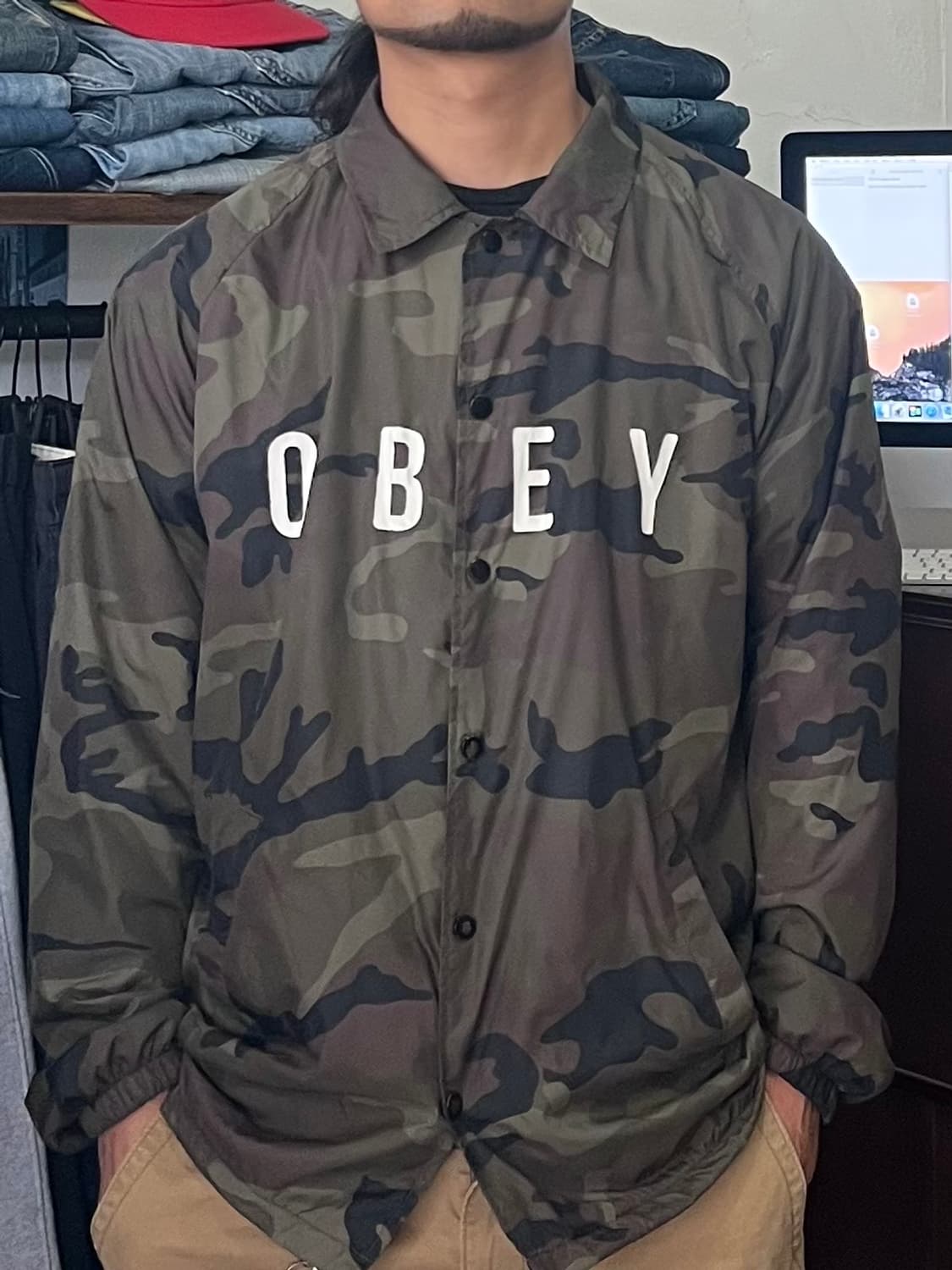 OBEY 오베이 카모 코치자켓 L 상품이미지2