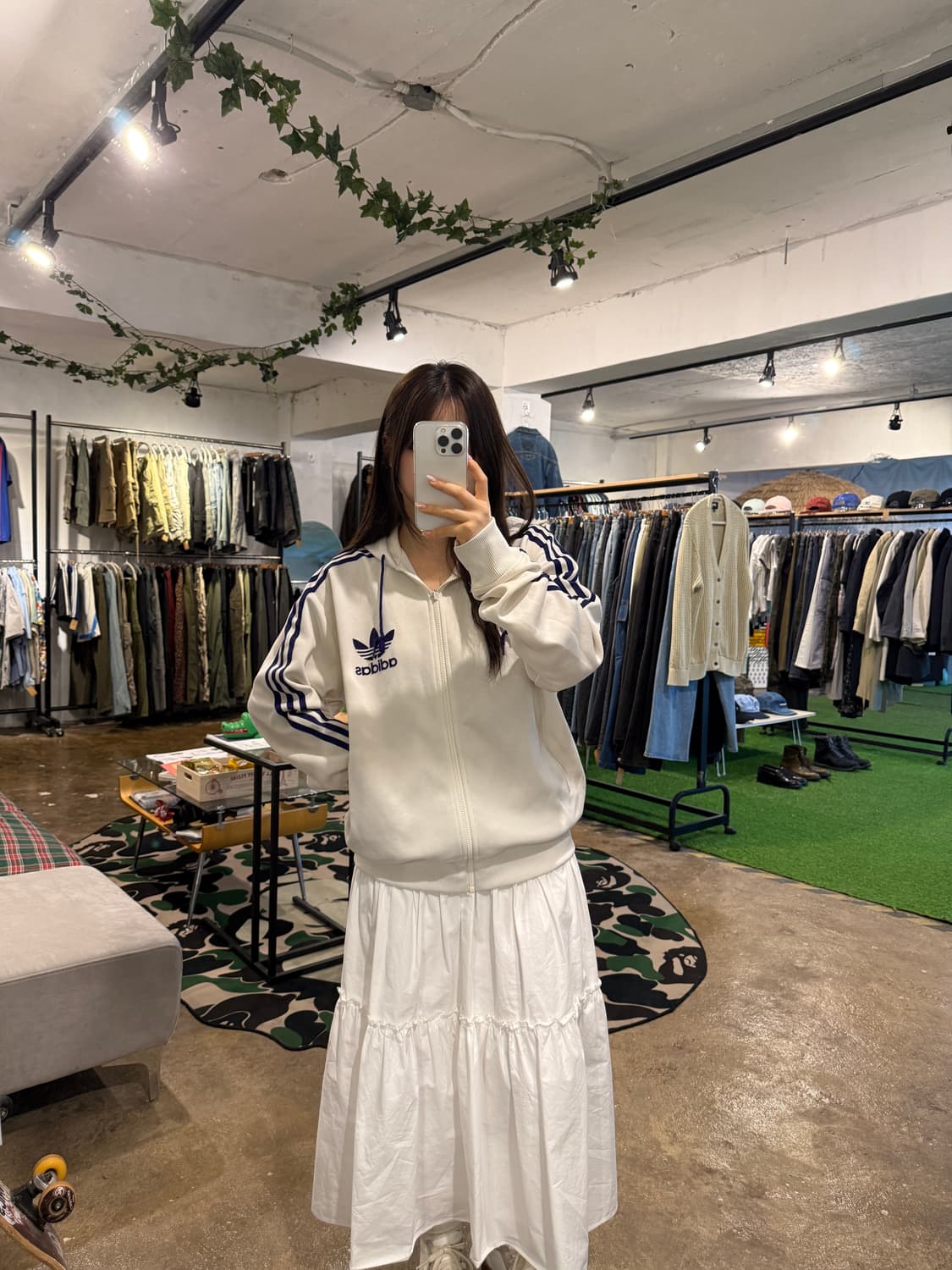 아디다스 00‘s 화이트 퍼플 후드집업 상품이미지1