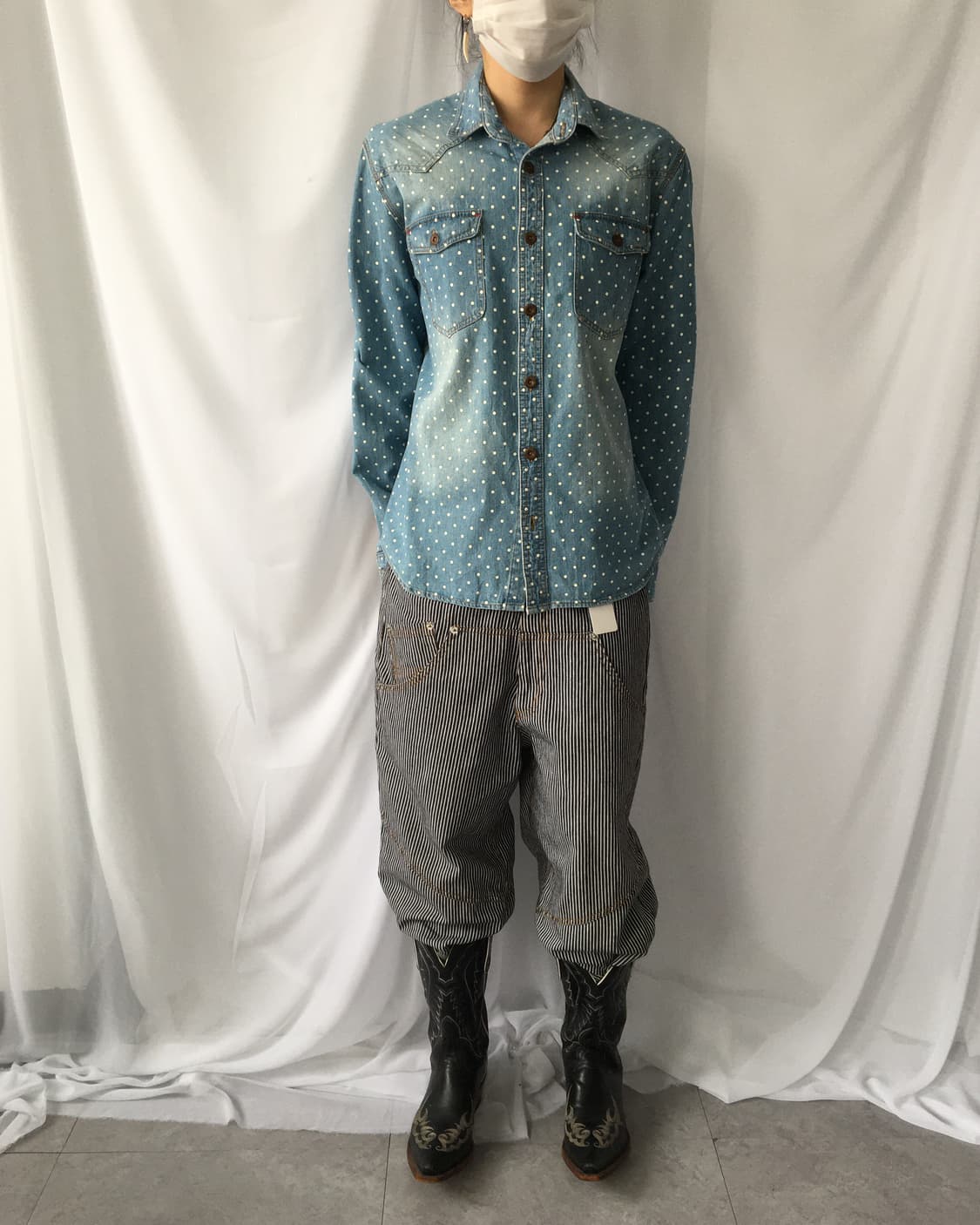 Dot pattern pocket point shirt 상품이미지5