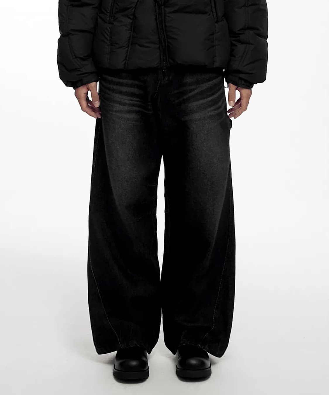HIGHLIGHT WASHED JEANS (UNISEX) BLACK 상품이미지2