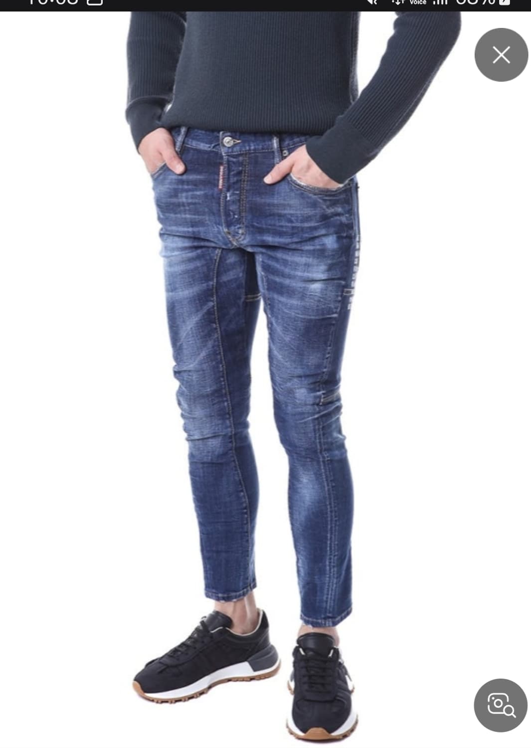 디스퀘어드 레터링 워싱 바이커 진 50 상품이미지4