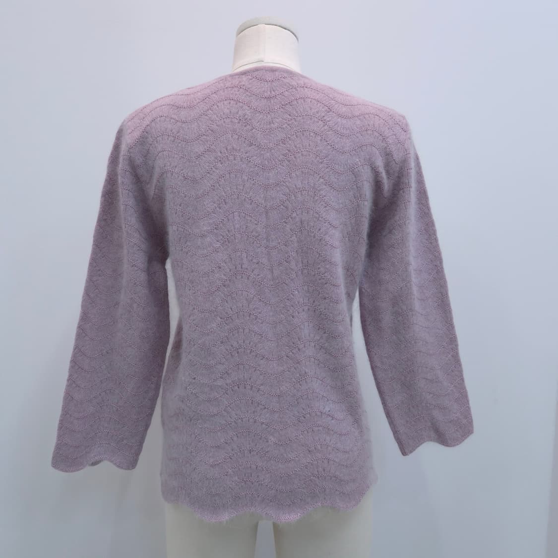 연보라 라운드넥 8부 울가디건 일본빈티지 상품이미지8
