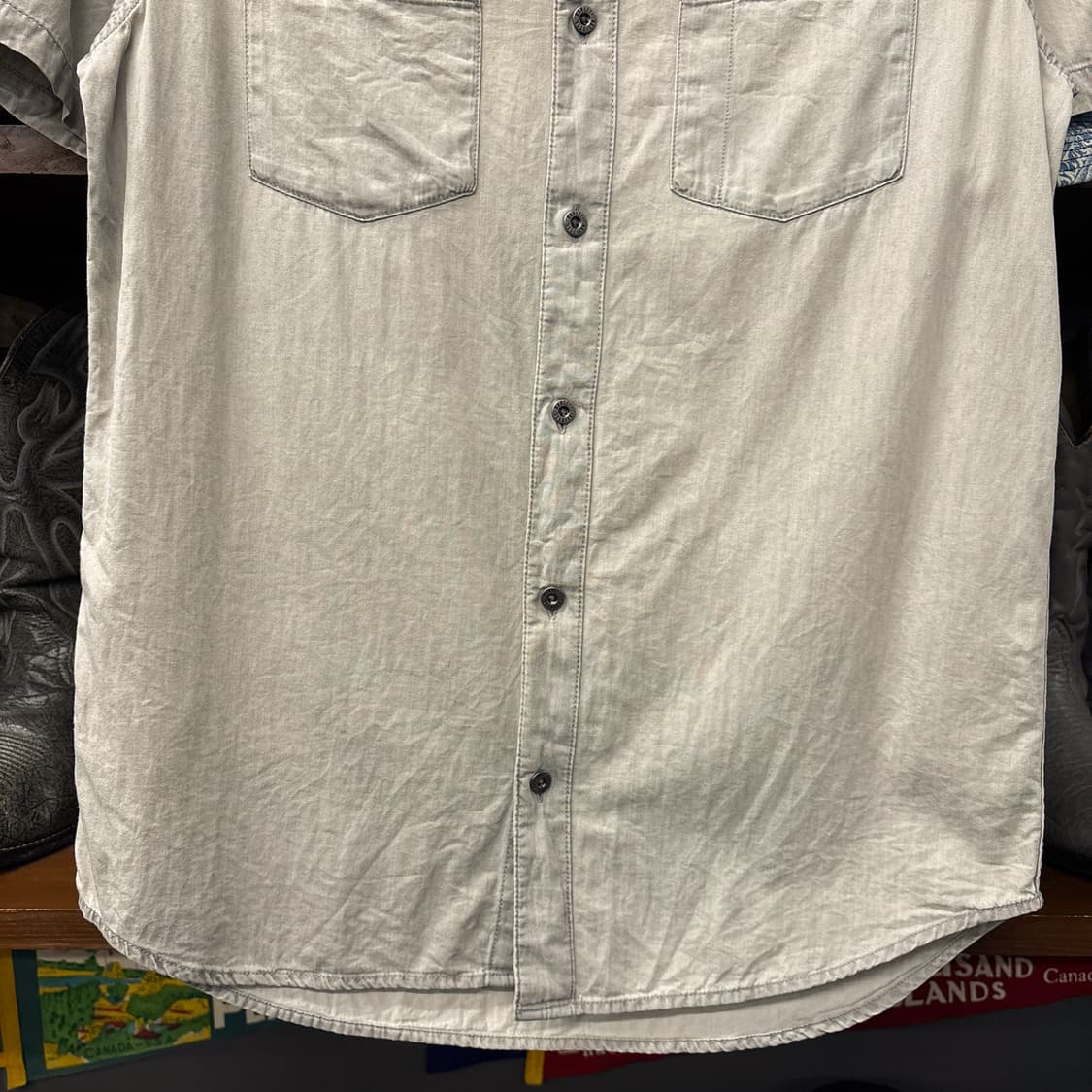 할리데이비슨 새틴스티치 바앤쉴드 워크포켓 코튼 반팔셔츠 N1253 상품이미지4