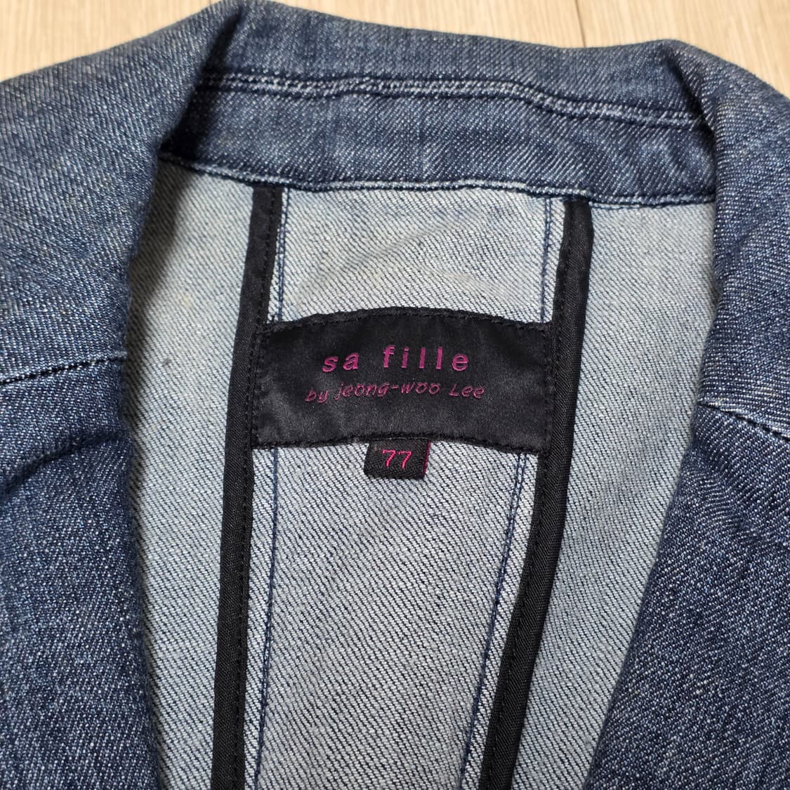 빈티지) 로맨틱 모리걸st 플라워 블루 자수 앤틱 데님 여성 청자켓 상품이미지5