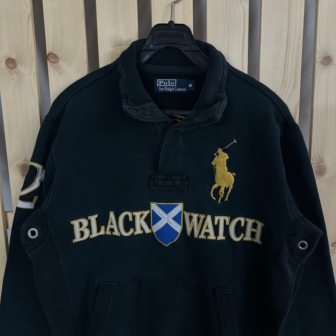 (M) 폴로 랄프로렌 블랙워치 빅포니 럭비셔츠 반집업 맨투맨 상품이미지4