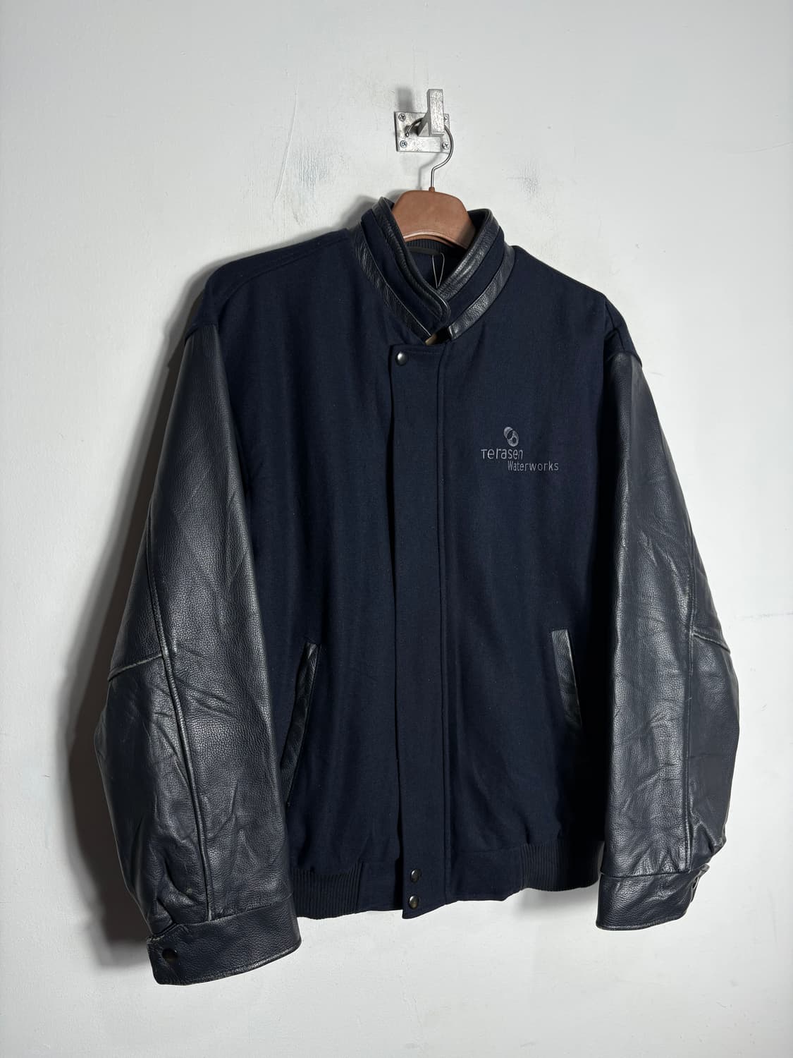 North end 울 가죽 바시티 자켓 상품이미지1