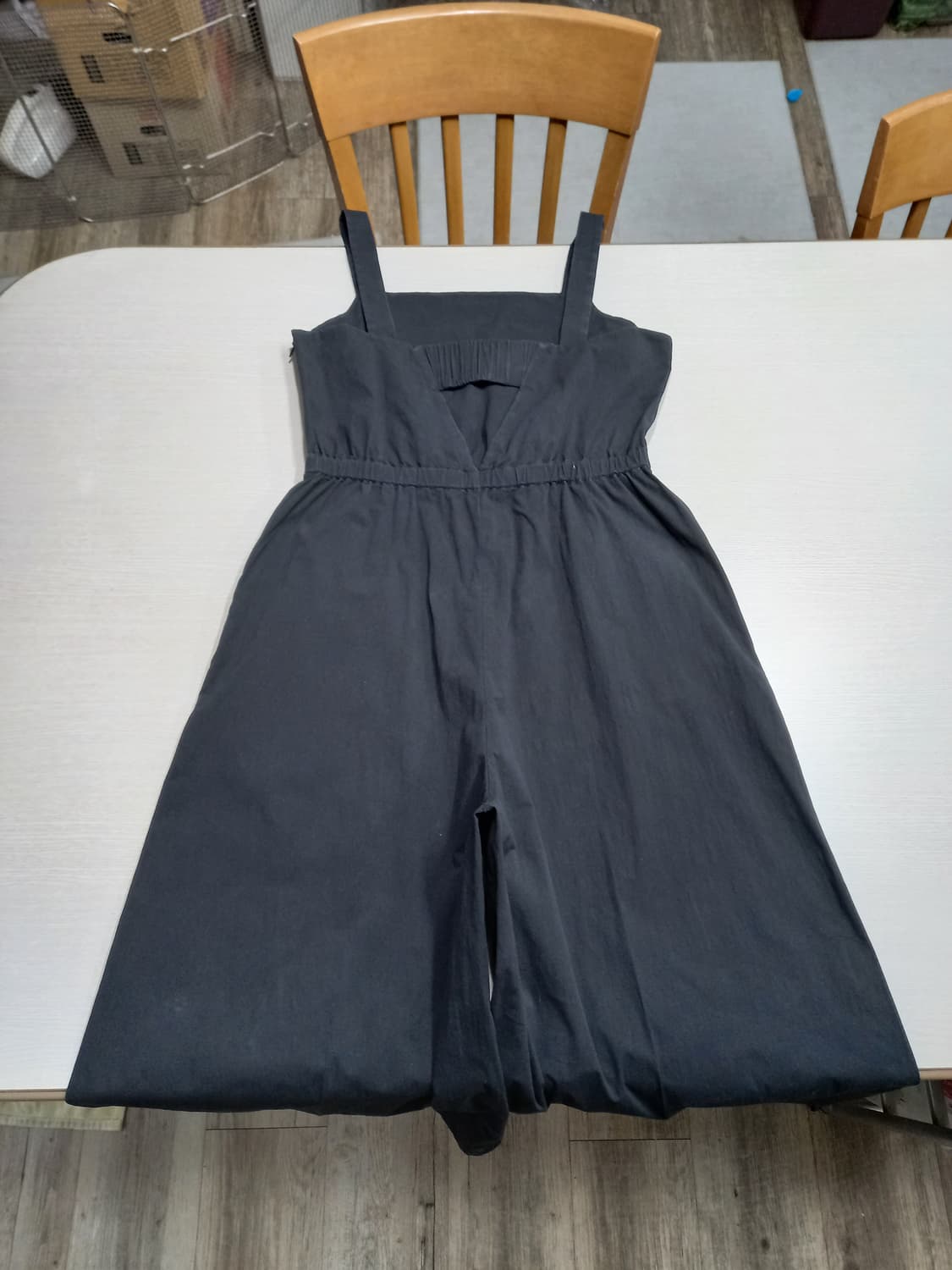 M95 COS 봄여름용 스판 플레어 멜빵바지 블랙 M-977 상품이미지4