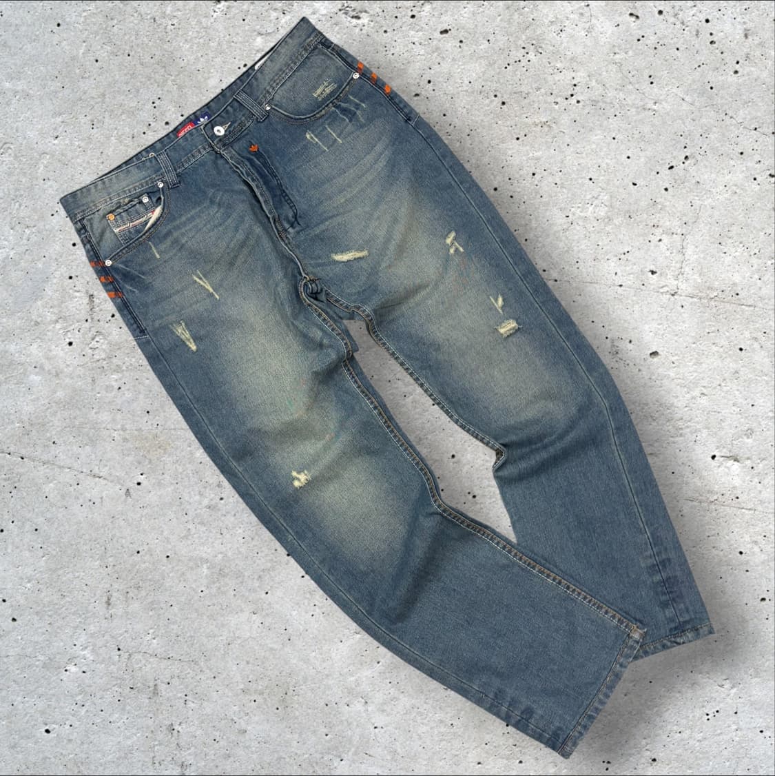 [34] 디젤 x 아디다스 오렌지 스티치 데님 팬츠 청바지 D452 상품이미지2