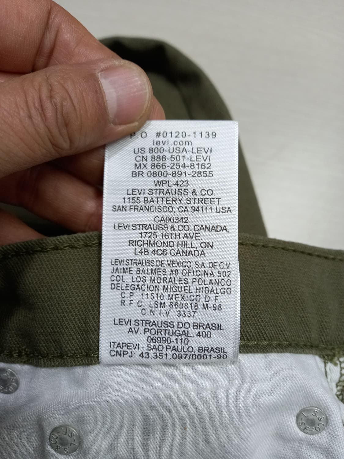 32 리바이스511 스판 슬림일자 치노 카키 32-321 상품이미지9