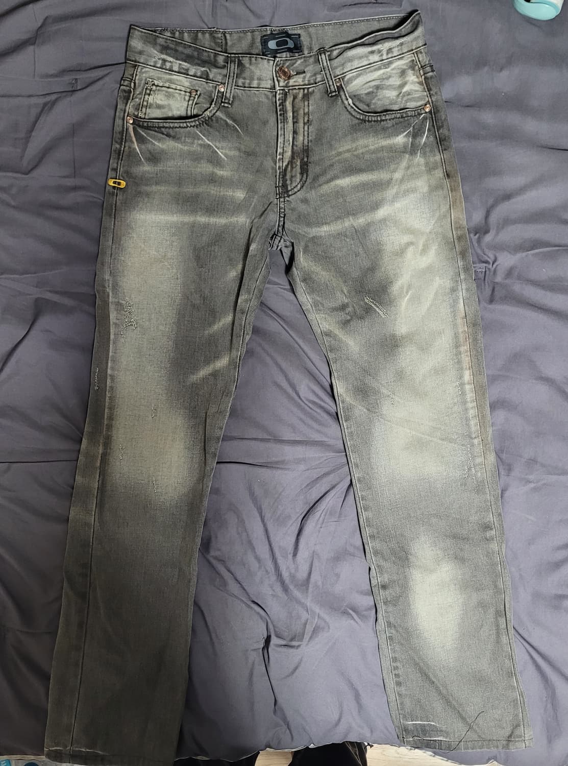 Oakley 회색 워싱 데미지 데님 팬츠 상품이미지3