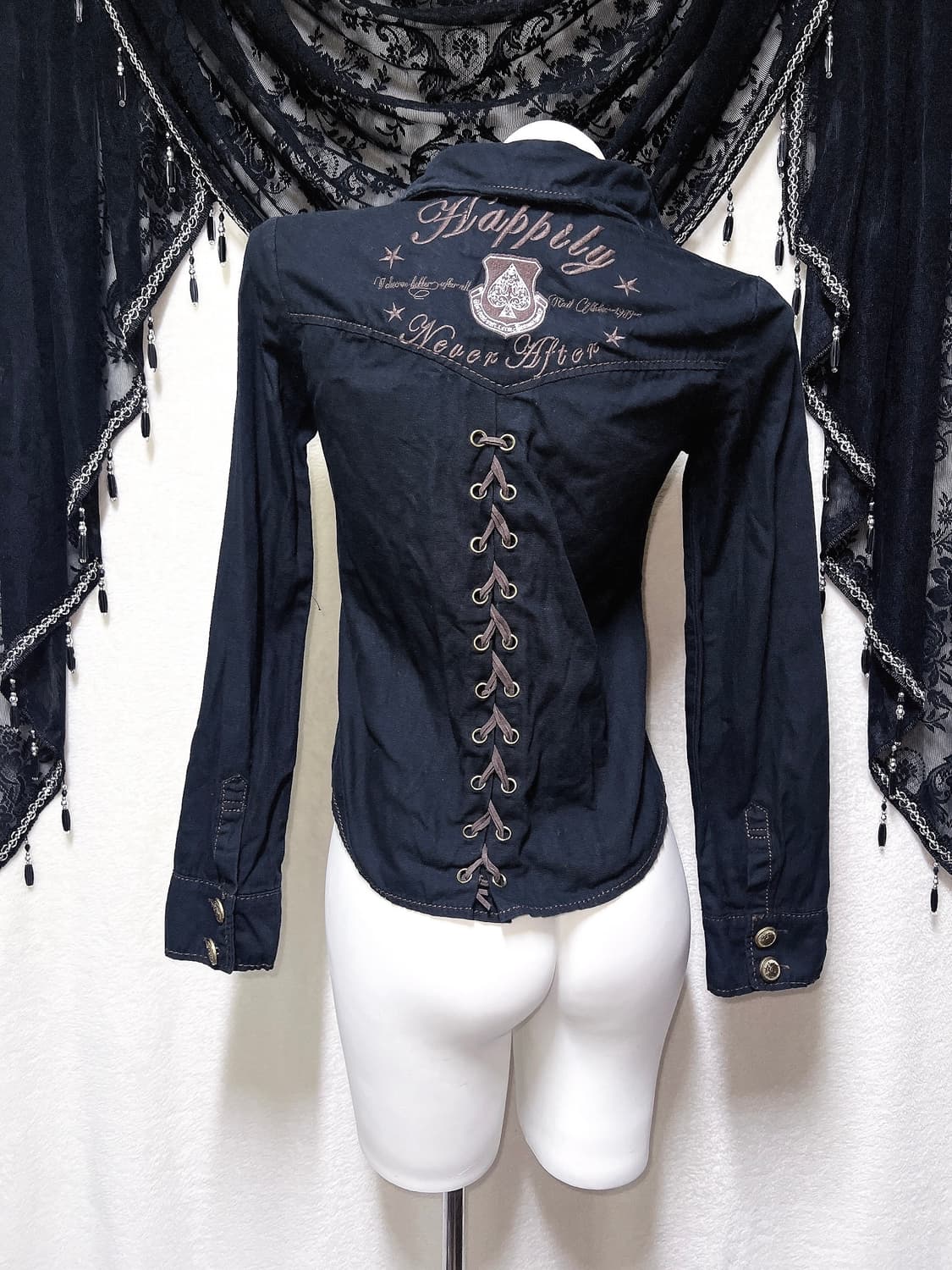 세실맥비 금장 웨스턴 아일렛 셔츠 오네갸루 펑크 y2k d.i.a 핀터 상품이미지4