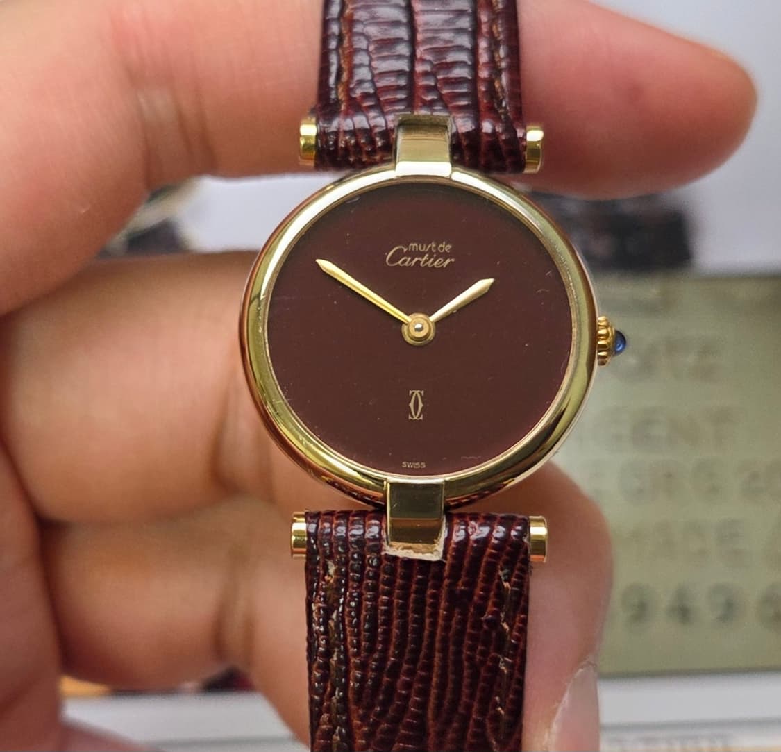 빈티지 까르띠에 머스트드 방돔 화이트로만 블루핸즈 여성용 (감정서 포함) 상품이미지3