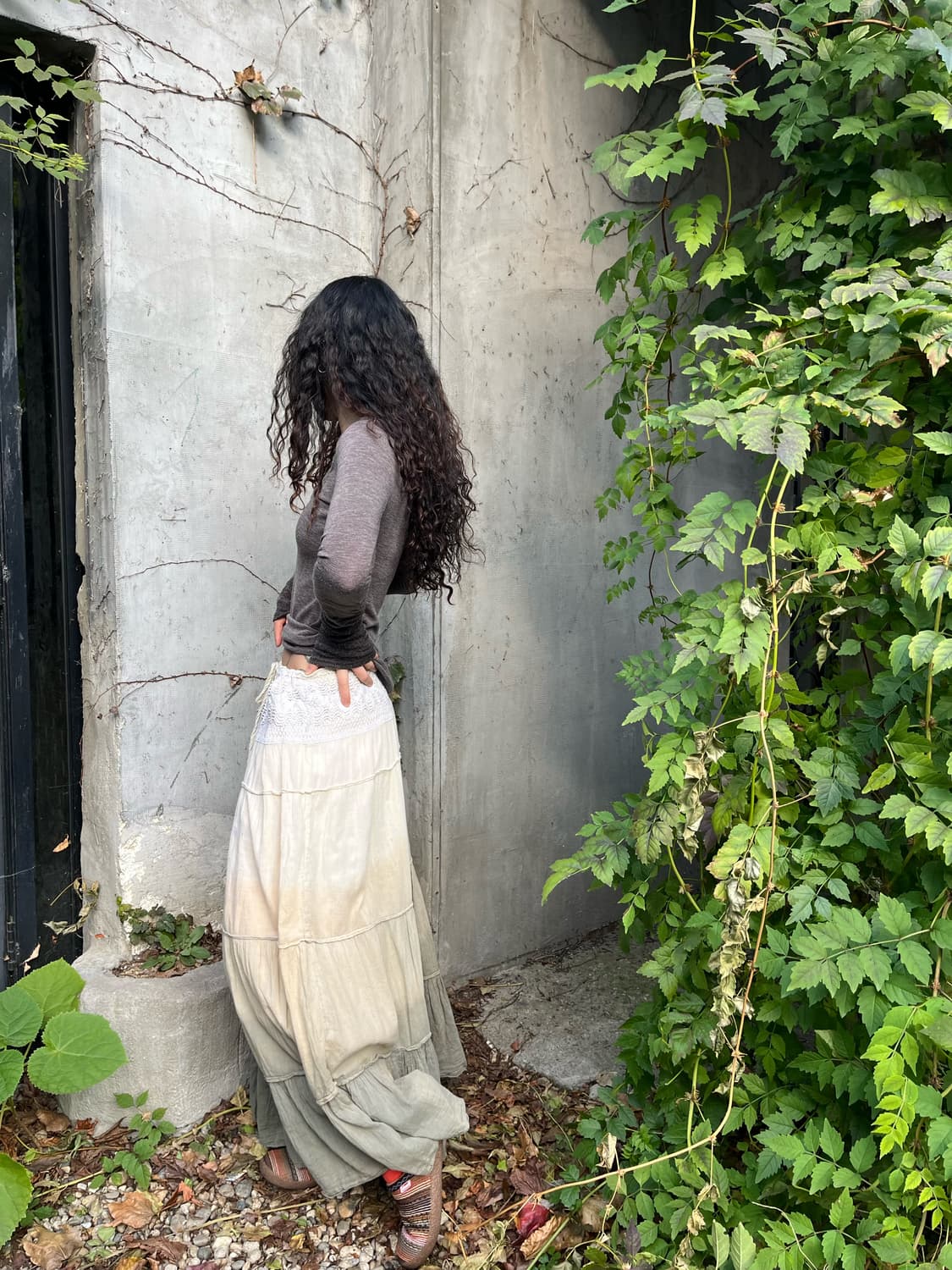 그레이 타이다이 캉캉 롱스커트 상품이미지3