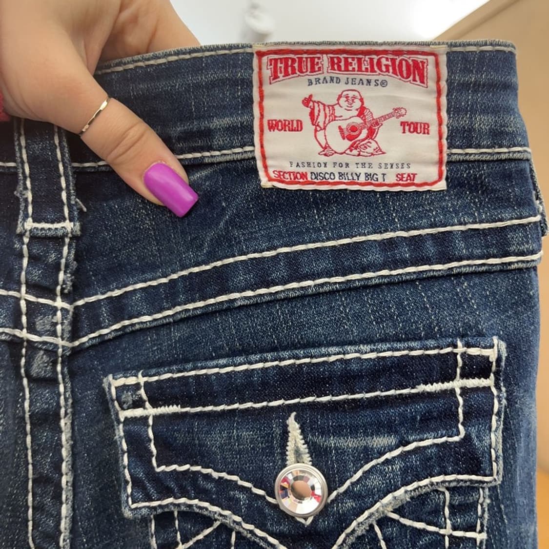 트루릴리젼 디스코빌리빅티 로우라이즈 데님 청바지 28인치 C07348 상품이미지5