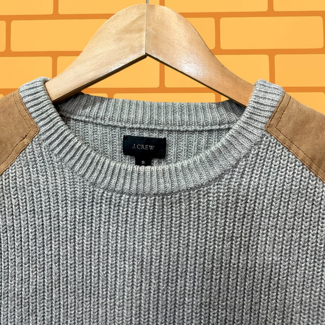 제이크루 스웨이드 암패치 그레이 니트 (L) 상품이미지2