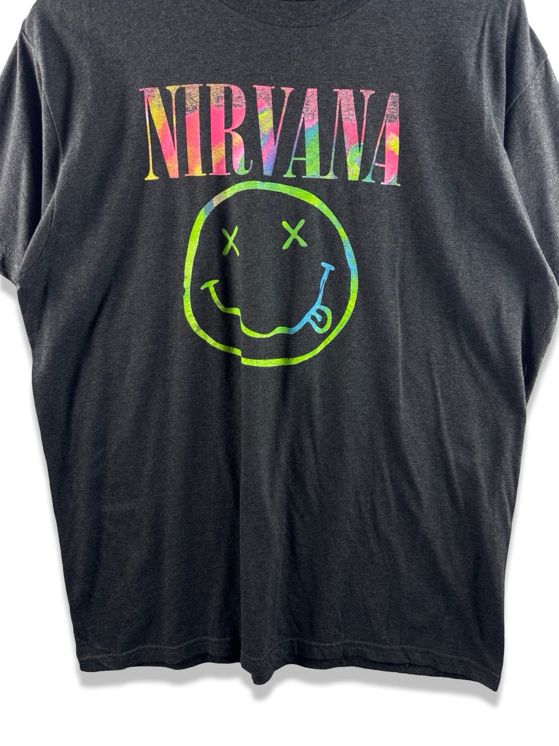 Nirvana 너바나 오피셜 레인보우 스마일 밴드 티셔츠3584 상품이미지4