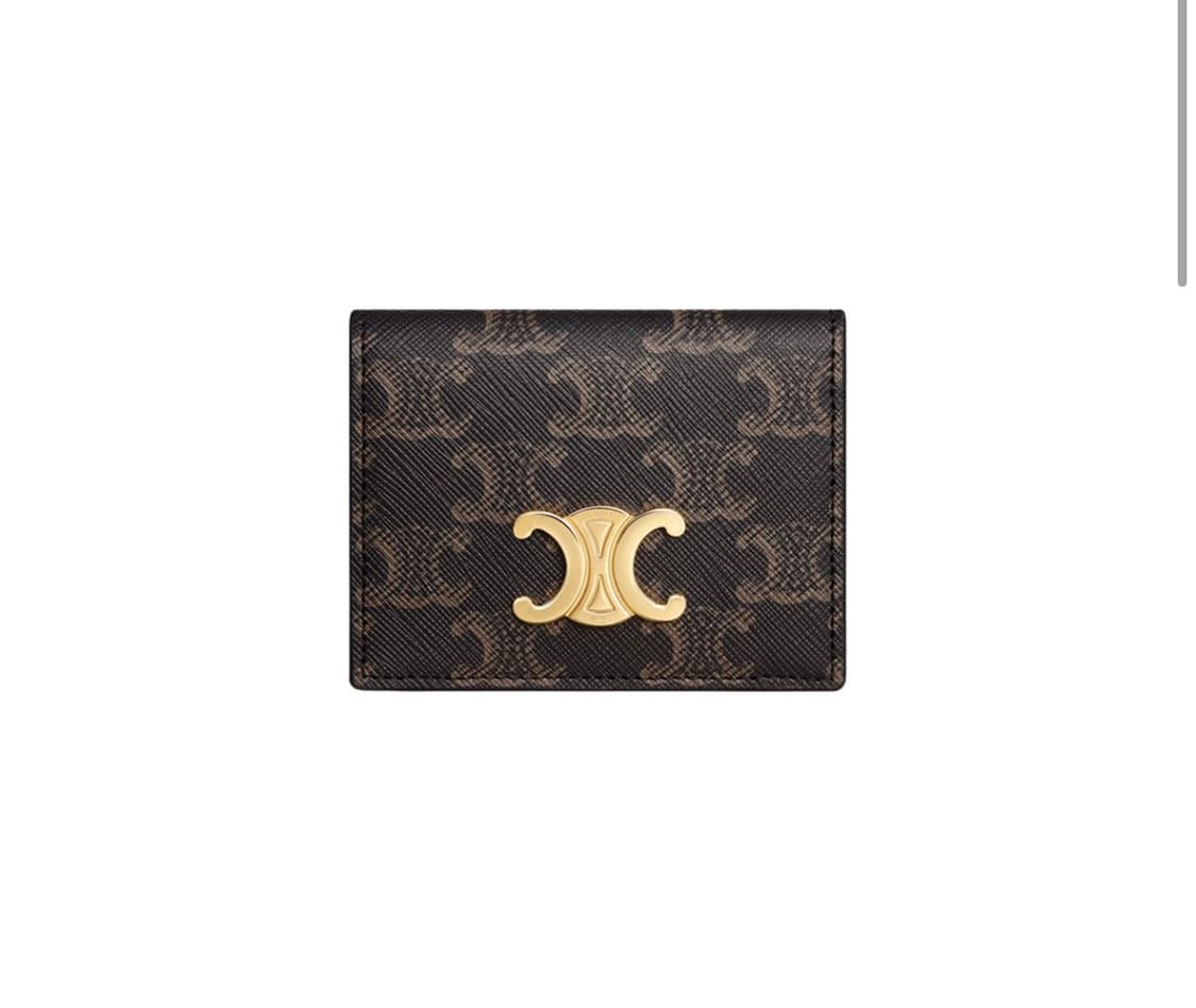 셀린느 바이폴드 카드 홀더 트리옹프 캔버스 탄 상품이미지1