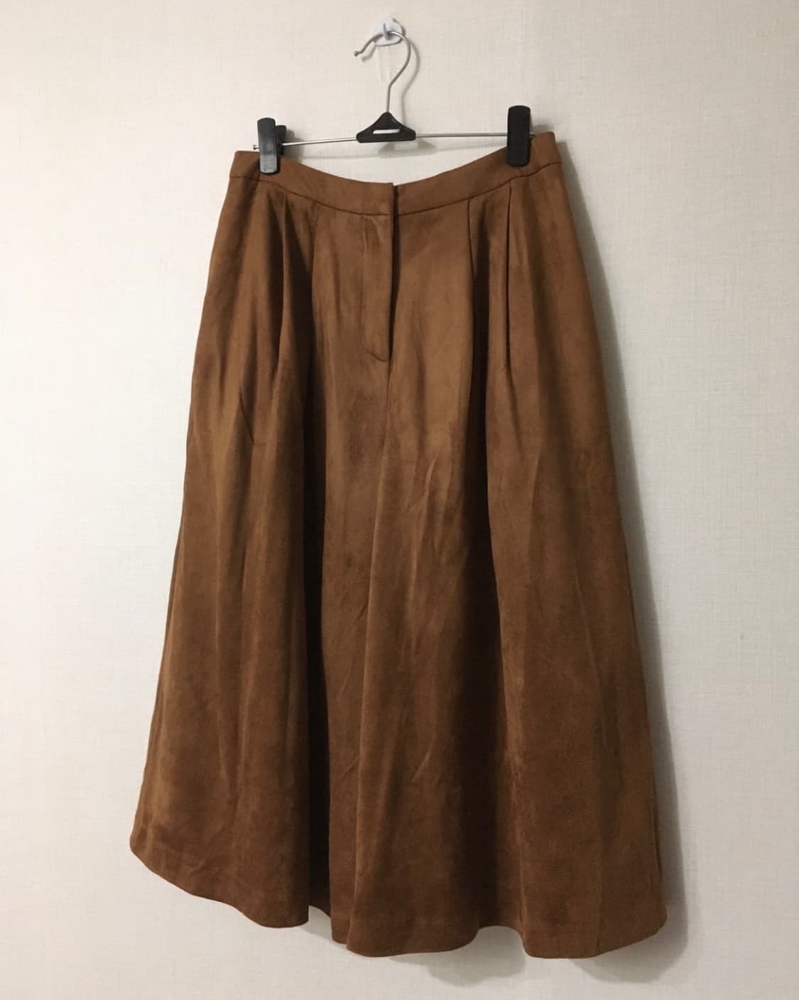 camel brown suede midi skirt pants 상품이미지2