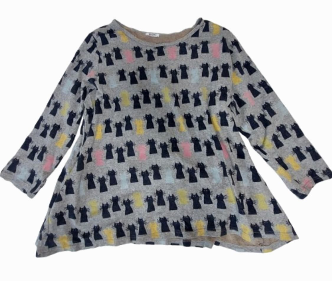 🐱모리걸 너드 스즈코 고양이 패턴 롱슬리브 긴팔티셔츠🐱 상품이미지1