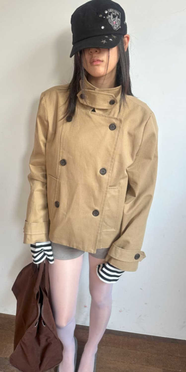(새 상품) 베이지 더블 트렌치 자켓 상품이미지1