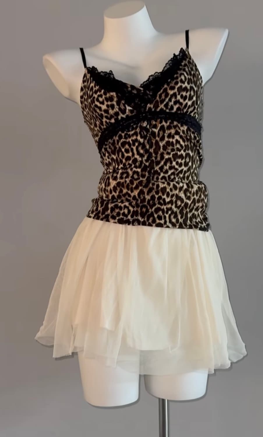 Ketohouse y2k 갸루 호피 슬리브리스 상품이미지1