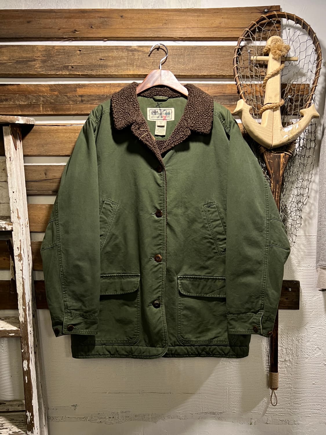 [XL]엘엘빈 USA 쉐르파 라이닝 올리브그린 헌팅 자켓 상품이미지1